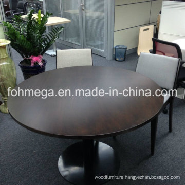 Very Solid Wood Veneered Modern Round Walnut Dining Table in High Quality